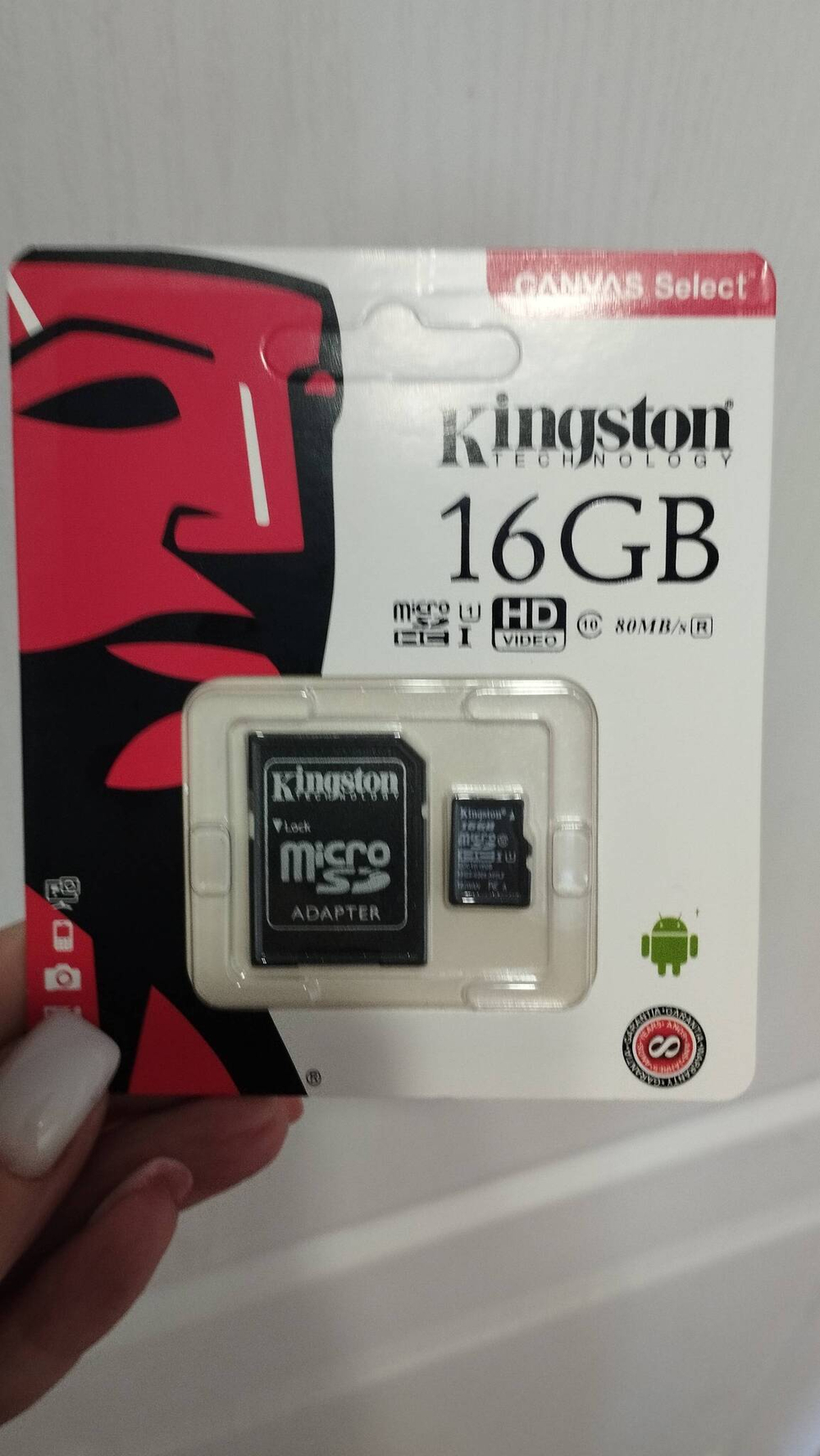 Карта памяти 16GB micro SD Kingston