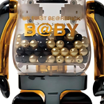 Дизайнерские игрушки BE@RBRICK MY FIRST B@BY INNERSECT 2019, INN BEAR BLKGLD1