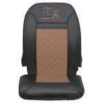 Чехлы Scania 5 серия Высокое и низкое сиденье (экокожа, черный, коричневая вставка)