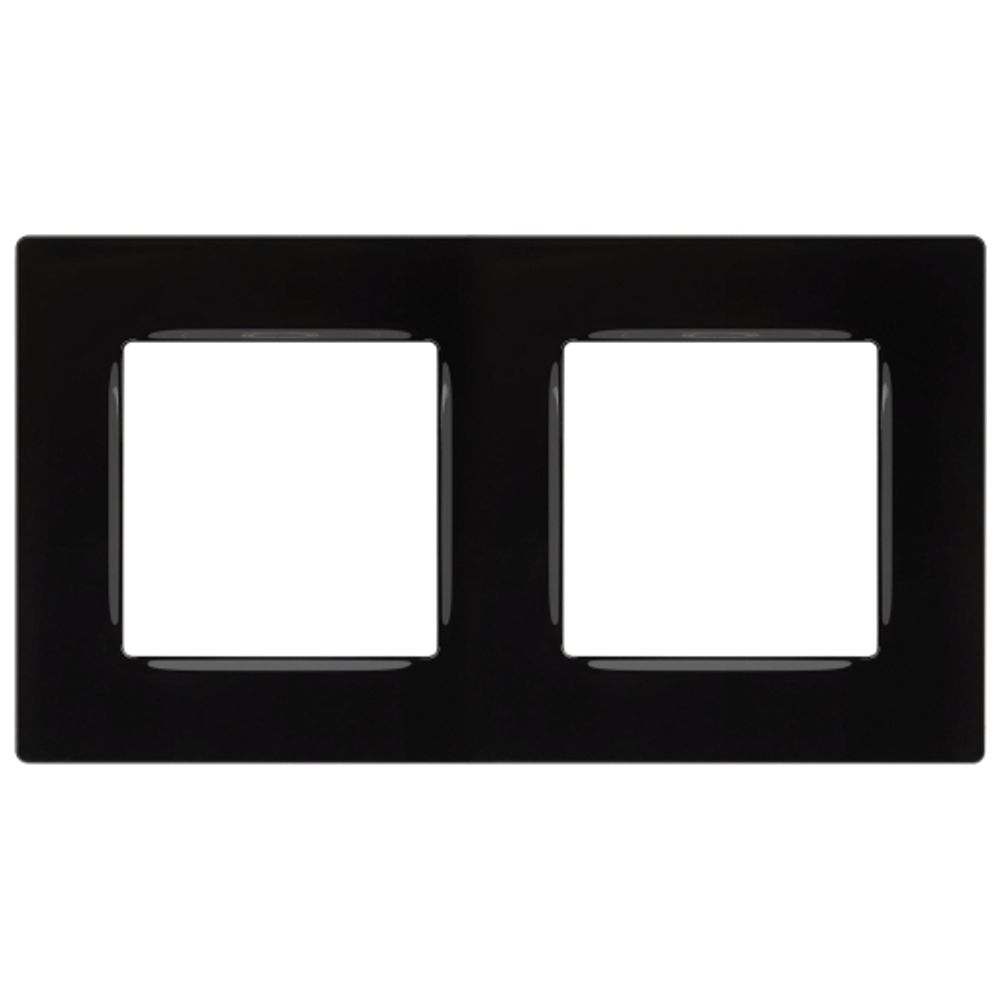 Рамка для розеток и выключателей ЭРА Серия 12 12-5202-06 на 2 поста, Классик, чёрный