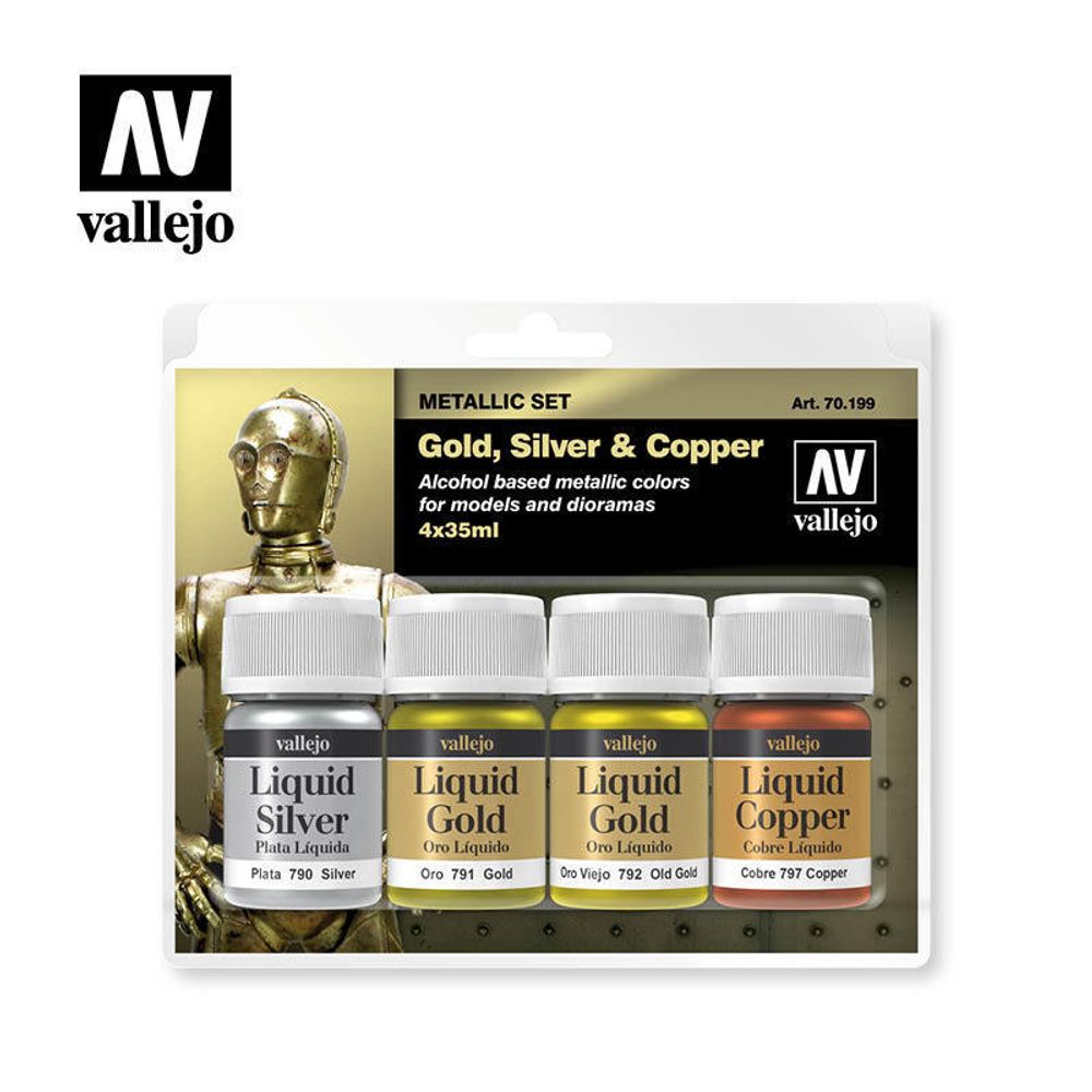 Metallic Set - Gold, Silver And Copper 4x35ml