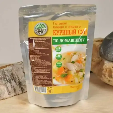 Готовое блюдо Куриный суп по-домашнему 300 г Реторт-пакет (Кронидов)