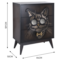 Комод Кот Саймон с 3 ящиками Каштан