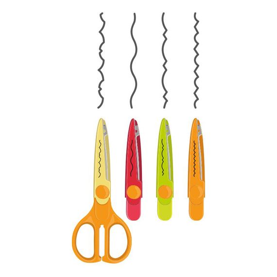 Qayçı \ ножницы  BLISTER ZIGZAG SCISSORS 4 BLADES INTERCH