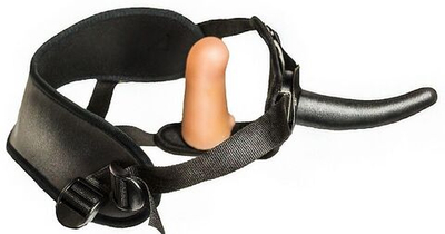 Женский страпон с вагинальной пробкой Woman Strap - 12 см. (Цвет: черный)