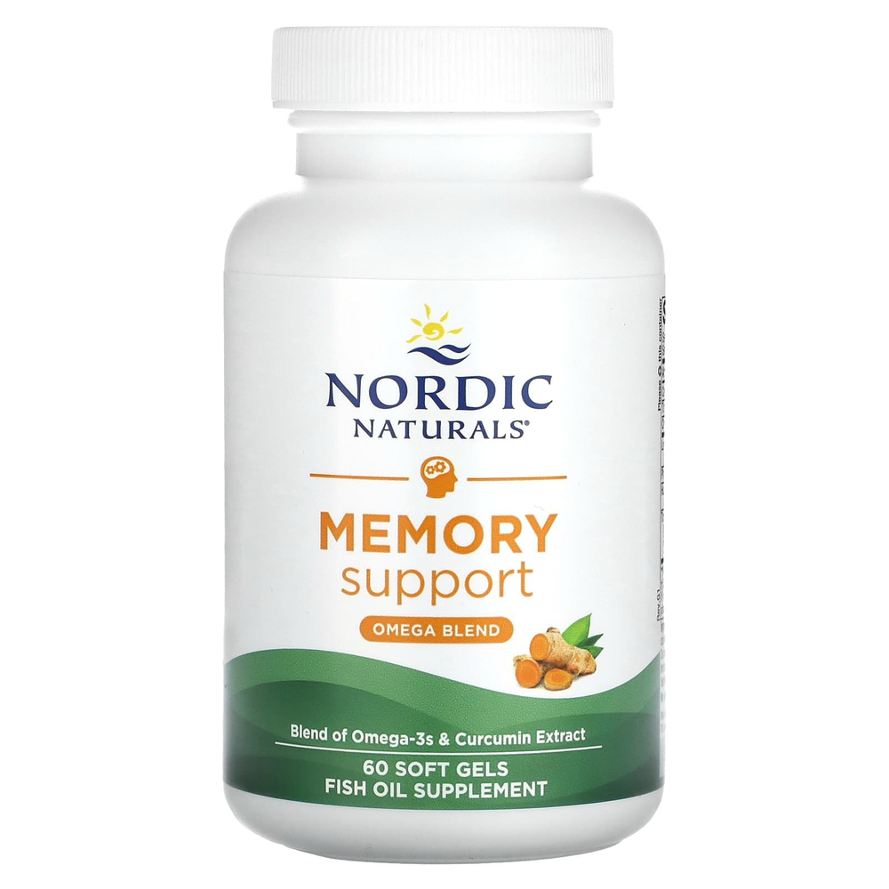 Nordic Naturals, для поддержки памяти, смесь омега, 60 капсул