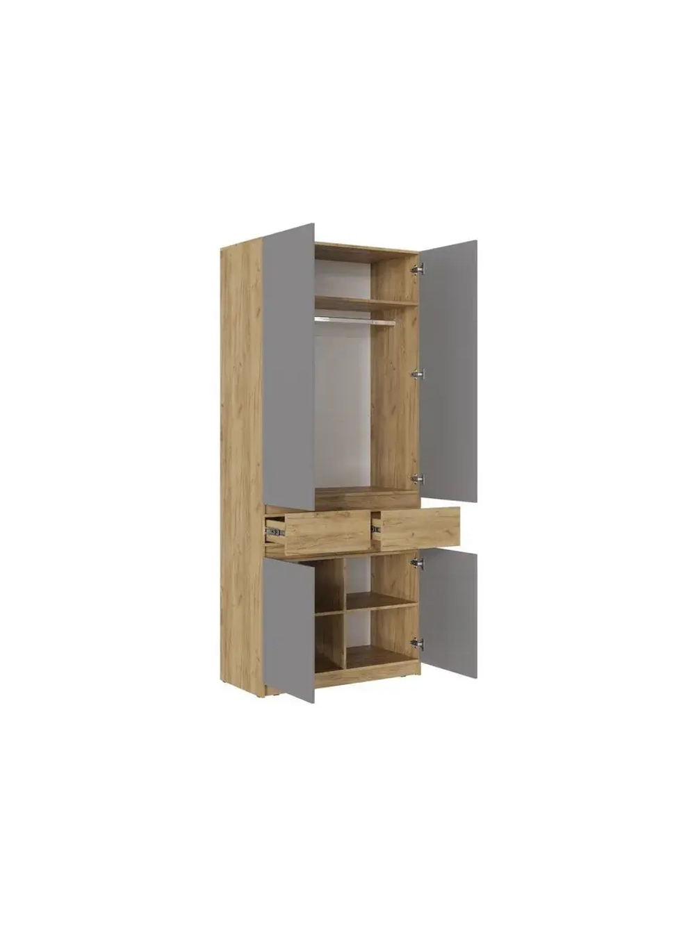 Шкаф для одежды распашной с полками 100х51х236 см Бостон