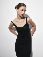 Платье макси чёрное