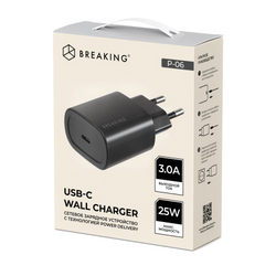 СЗУ Breaking P-06, USB-C, PD 25W, 3A (Черный)