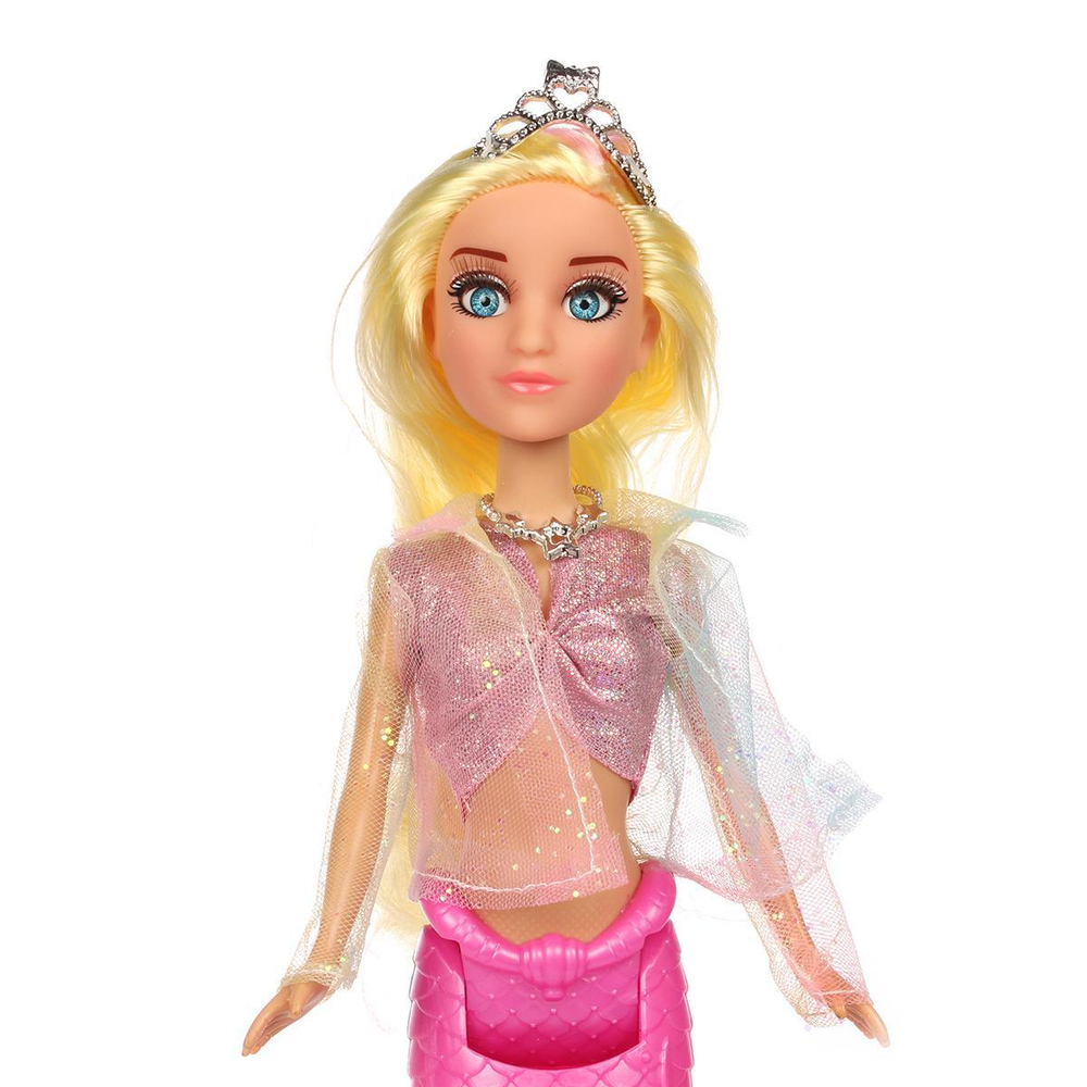 Русалка 32см, реал. глаза, пласт. хвост,в наборе аксессуары (Likee girl)