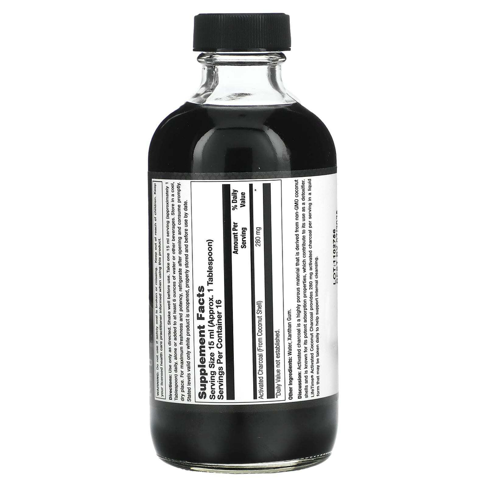 LifeTime Vitamins, Активированный кокосовый уголь, без добавок, 280 мг, 237 мл (8 жидк. унц.)