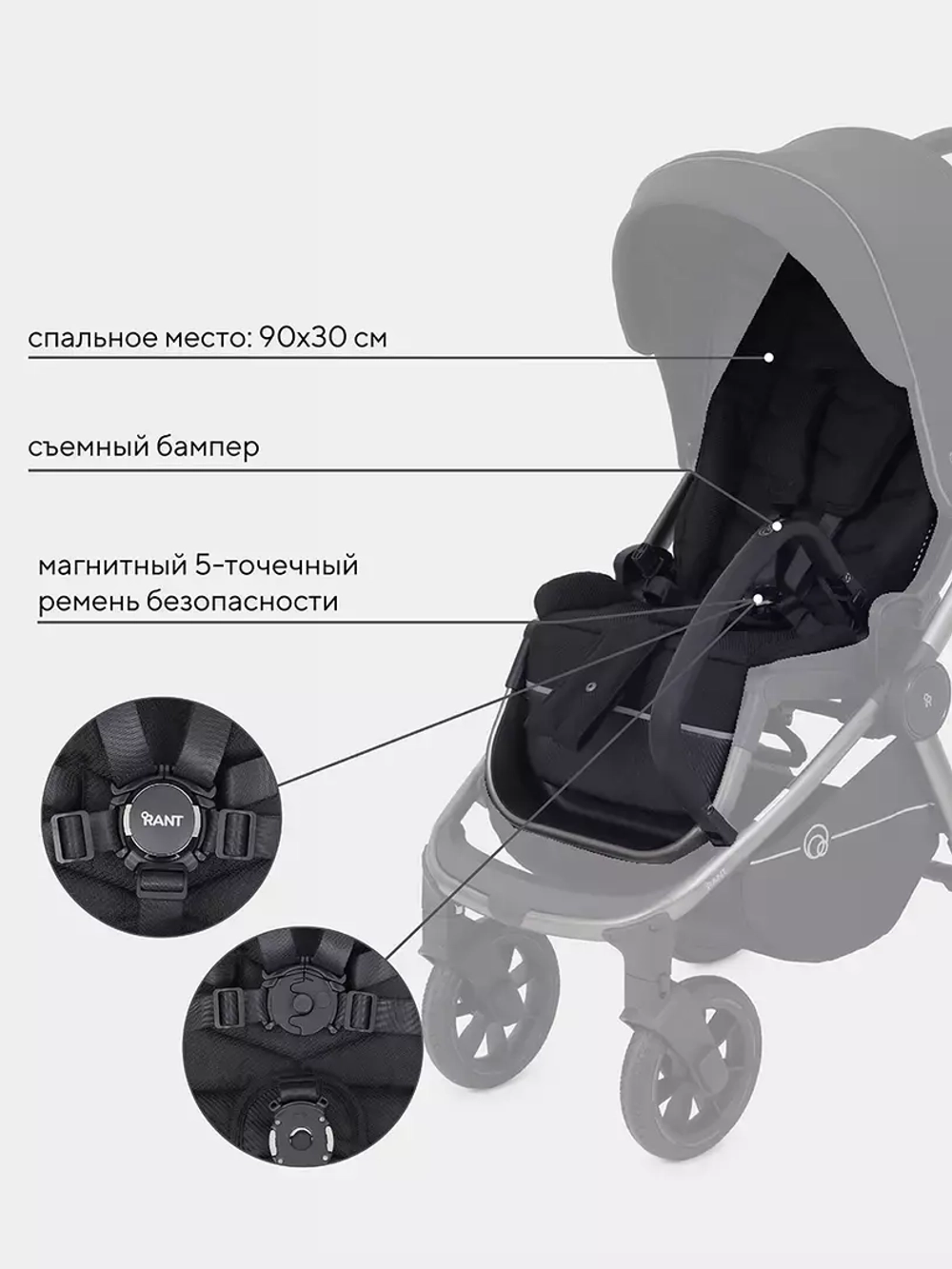 Коляска детская RANT "FLEX PRO" (2в1) RA074