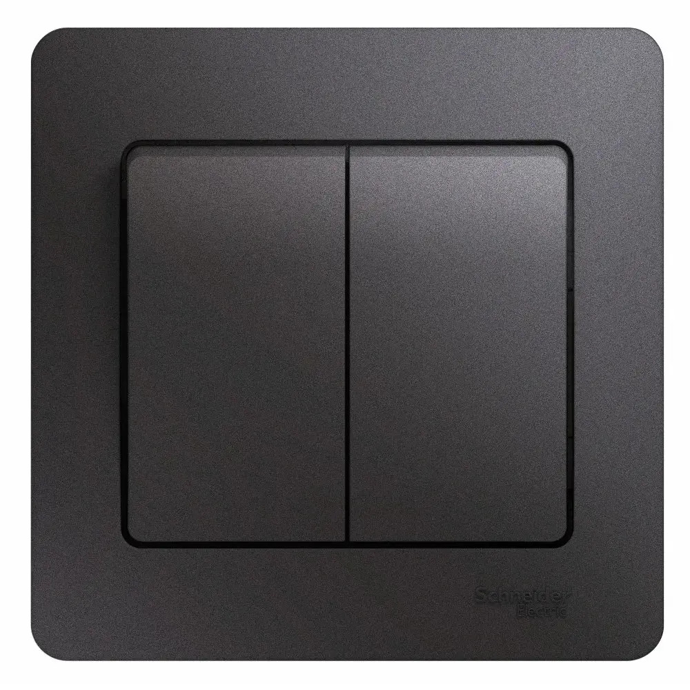 GLOSSA 2-клавишный ВЫКЛЮЧАТЕЛЬ, сх.5, 10AX, в сборе, ГРАФИТ