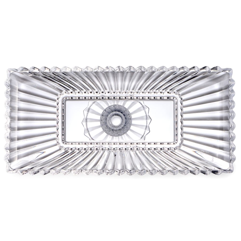 БЛЮДО СЕРВИРОВОЧНОЕ НА НОЖКЕ "BRILLIANCE" ПРЯМОУГОЛЬНОЕ, 38*17,5*11,5 СМ