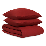 Комплект постельного белья изо льна и хлопка цвета копченой паприки из коллекции essential, 150х200 см