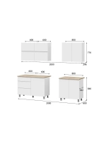 Кухонный гарнитур 2м модульный 200х215 см токио