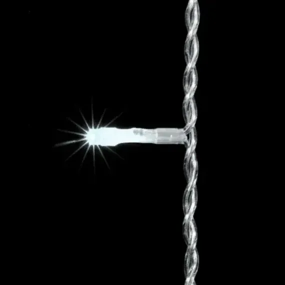 Светодиодная нить 100 холодных белых LED ламп, 10 м., 24В., прозрачный провод ПВХ, LTC (PST100-10-1W)