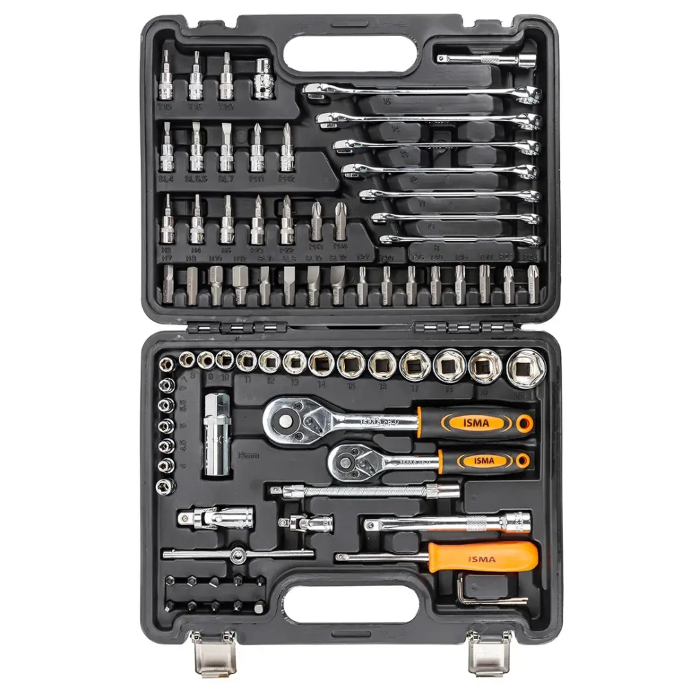 Набор инструментов 82 пр. 1/4''3/8''(6гр.)(4-22мм) ISMA ISMA-4821-5DS-м