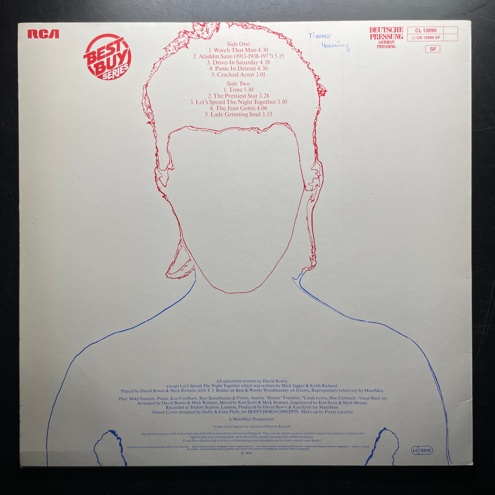 David Bowie ‎– Aladdin Sane (Германия)