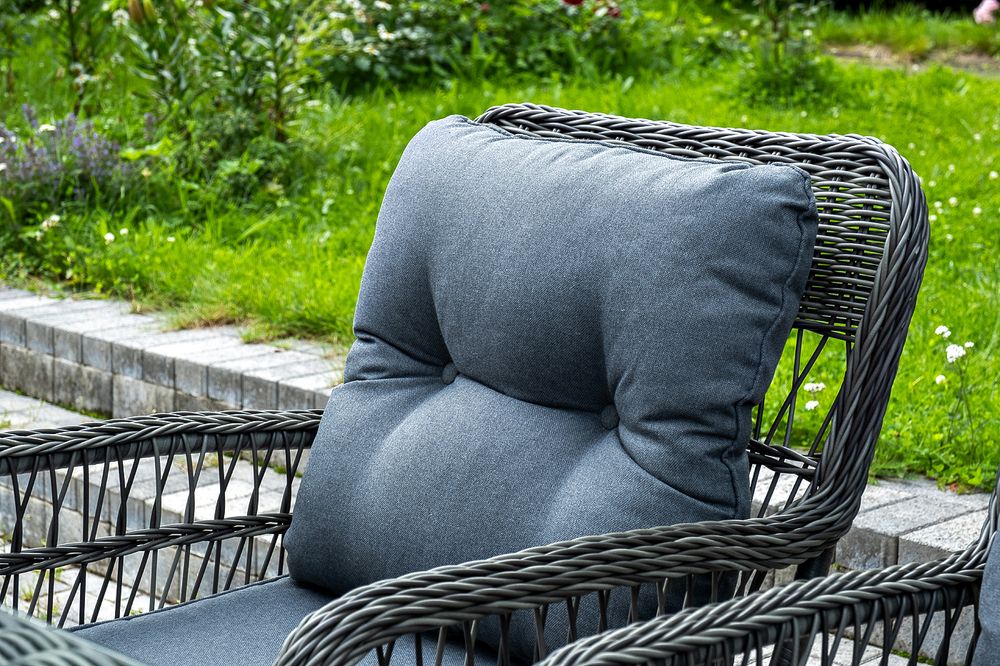 "Цесена" обеденная группа плетеная из искусственного ротанга, цвет графит