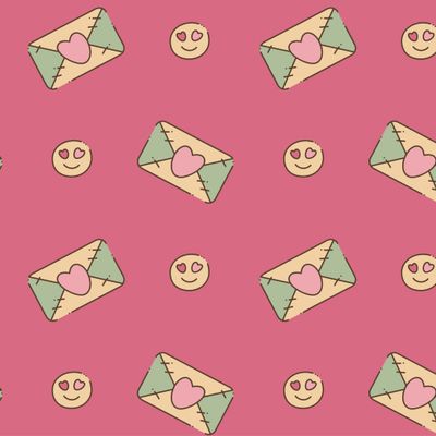 Конверты и смешные рожицы в стиле ретро