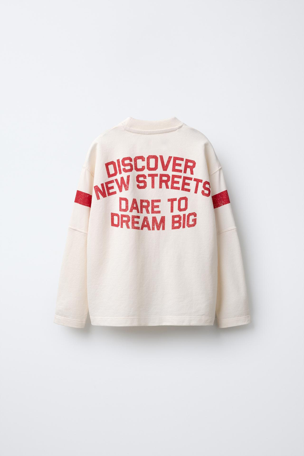 ZARA ФУТБОЛКА С ВЫШИТОЙ НАДПИСЬЮ, ЭКРЮ