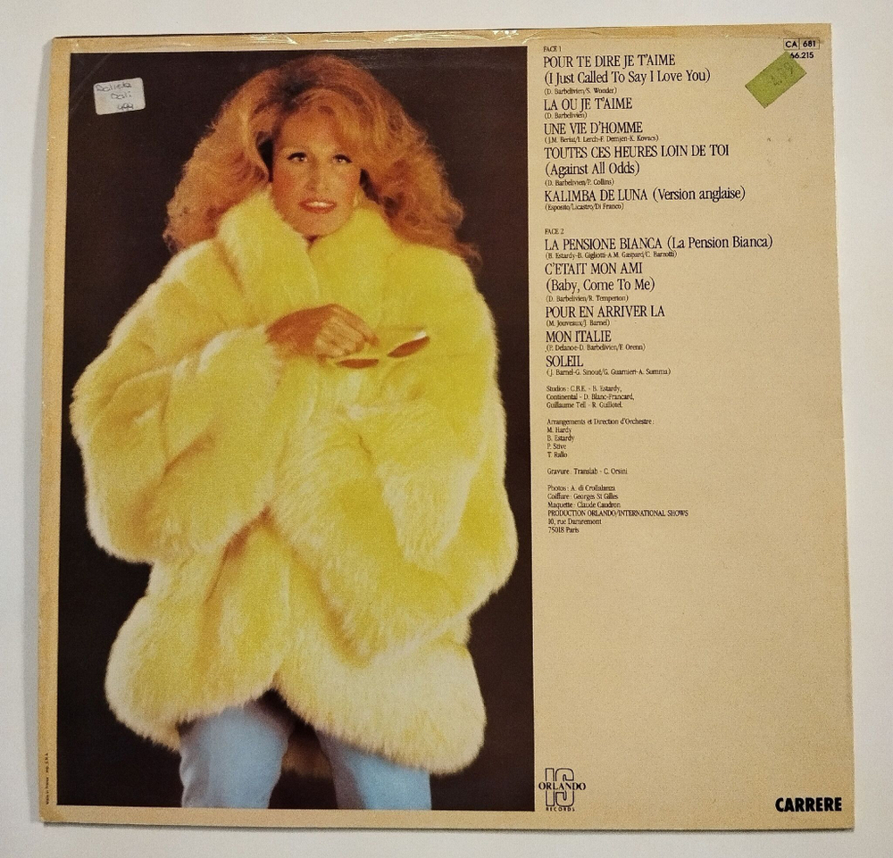 Винтажная виниловая пластинка LP Dalida Далида Dali Pour Te Dire Je Taime (France 1984)