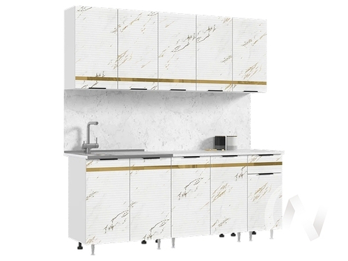 Кухня Милена 2;0м (белый/мрамор золото/антарес)