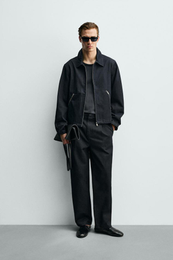 ZARA ДЖИНСЫ ЧИНОС С КОНТРАСТНОЙ ОТСТРОЧКОЙ, ИНДИГО