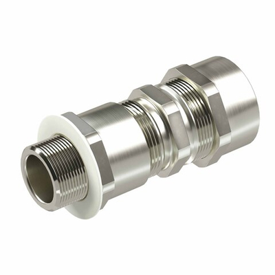 Взрывозащищенный кабельный ввод серии КА для бронированного кабеляМ20х1,5 d:5,8-12мм D:9-17мм. Никелированная латунь IP66/IP68