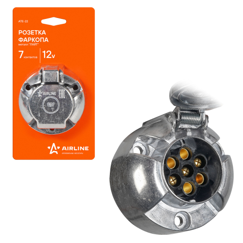 Розетка фаркопа 7 контактов Airline Лайт металл