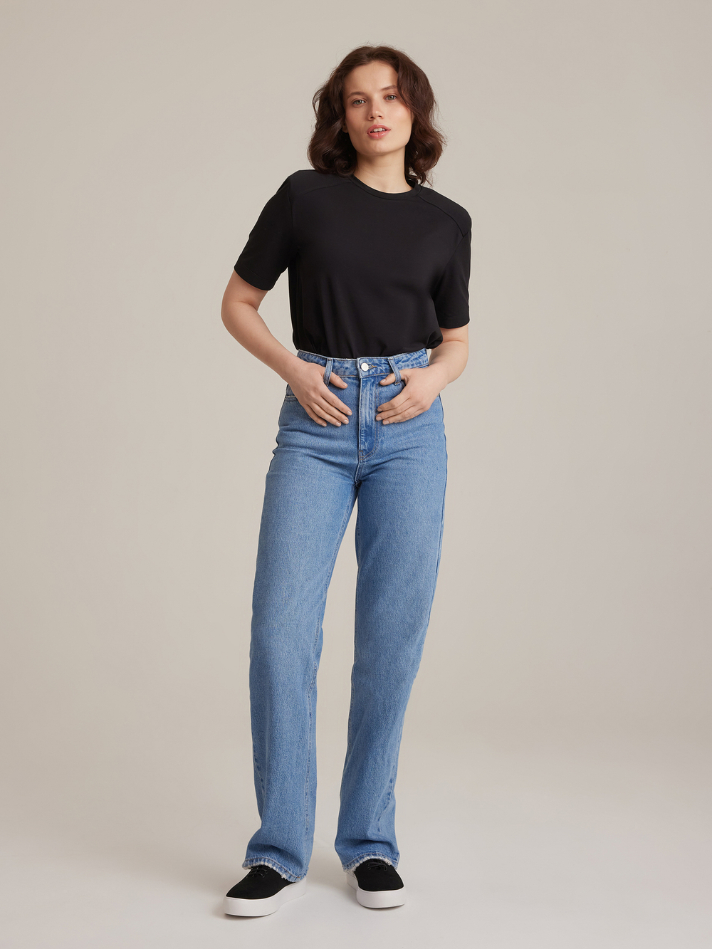 Джинсы прямые голубые