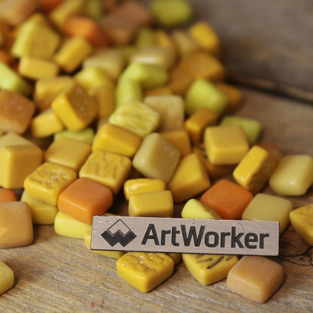 FLORY1260 Banana стеклянная мозаика 12х12 мм, 0,6 кг