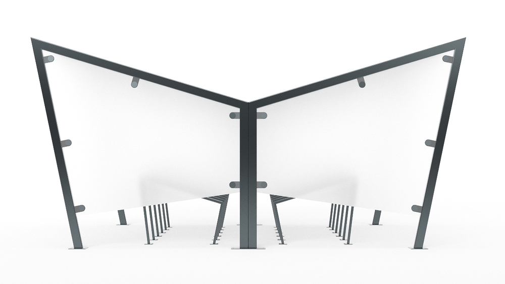 Двойной навес над велопарковками SK00299