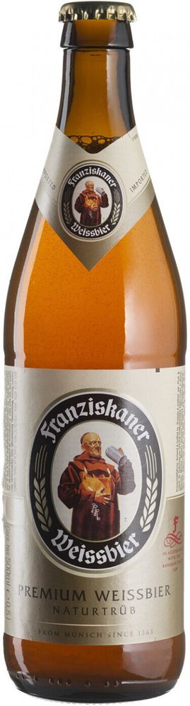 Пиво Францисканер Хефе Вайсбир / Franziskaner Hefe-Weissbier 0.5 - стекло