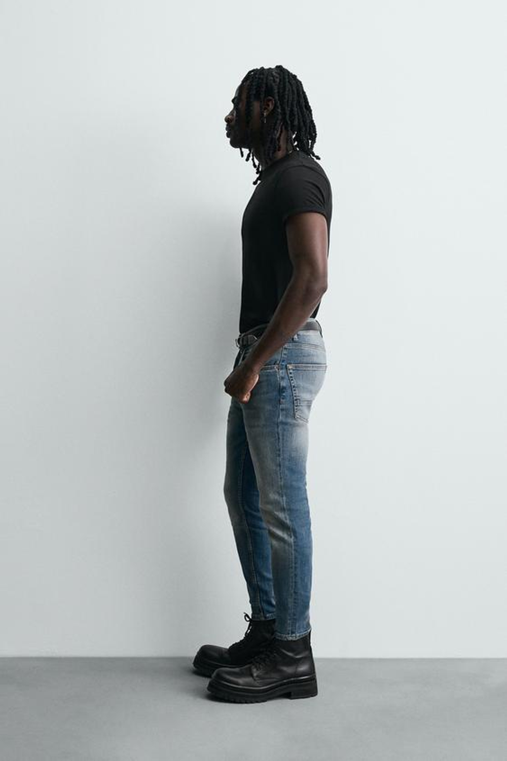 ZARA УКОРОЧЕННЫЕ ДЖИНСЫ SKINNY, ВЫЦВЕТШИЙ СИНИЙ