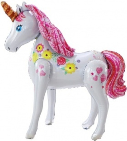 Шар (51""/130 см) Ходячая Фигура, Цветочный единорог, 1 шт. в упак. З86