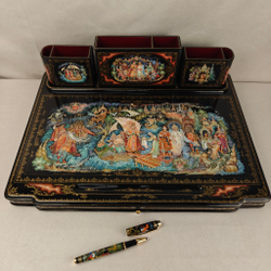 Настольный письменный набор с ручной росписью VIP