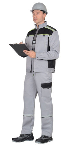 Костюм Nerss-ПРАКТИК куртка, п/к св. серый с черным