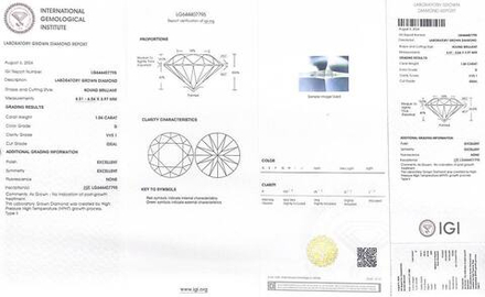 Лабораторно-выращенный бриллиант Кр-57 6.51-6.54 мм D/VVS1 1.04 ct