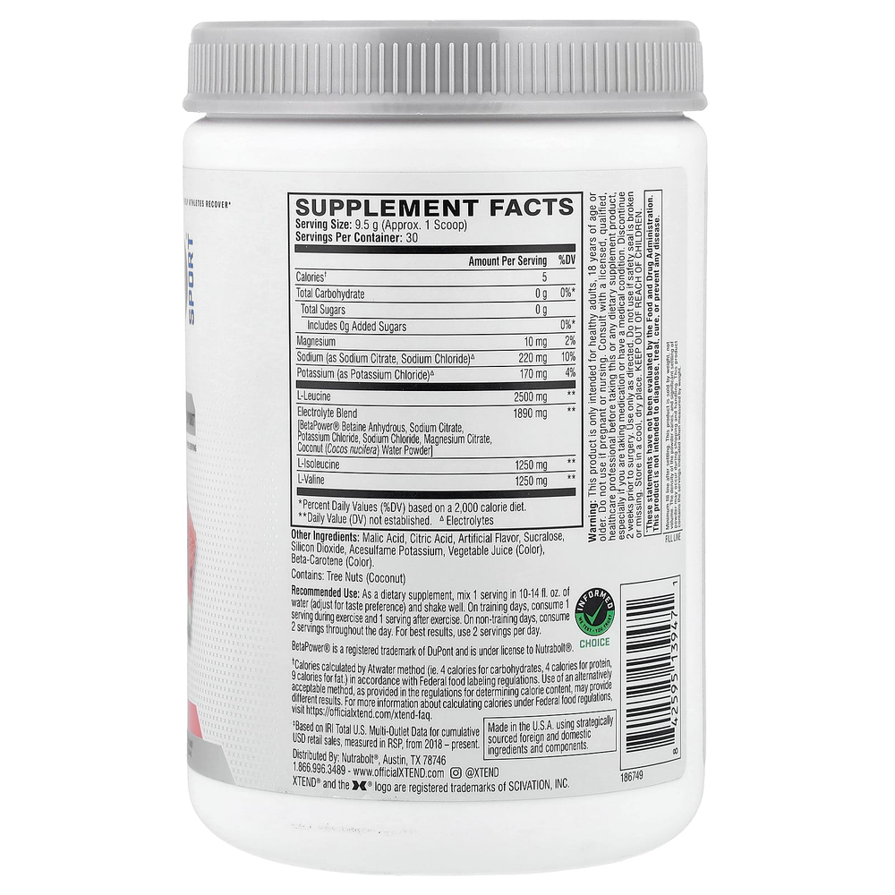 XTEND, Sport® Recovery, со вкусом арбуза, 285 г (10 унций)