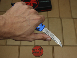 Нож Microtech Ultratech T/E - синяя рукоять, танто клинок сатин RK-380