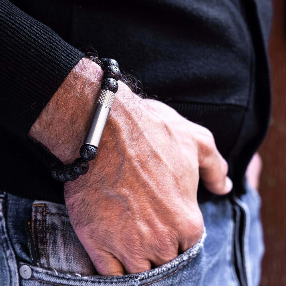 Браслет с пробойником для сигар LAVA STONE 10mm