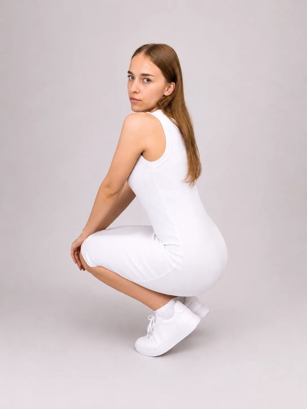 Платье лапша белое 40-44