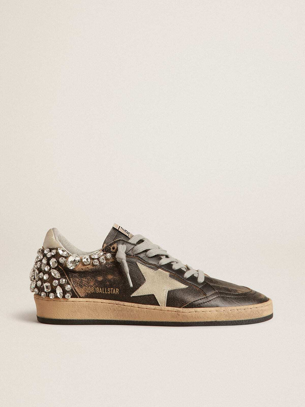 Ball Star in brown leather with crystal decoration