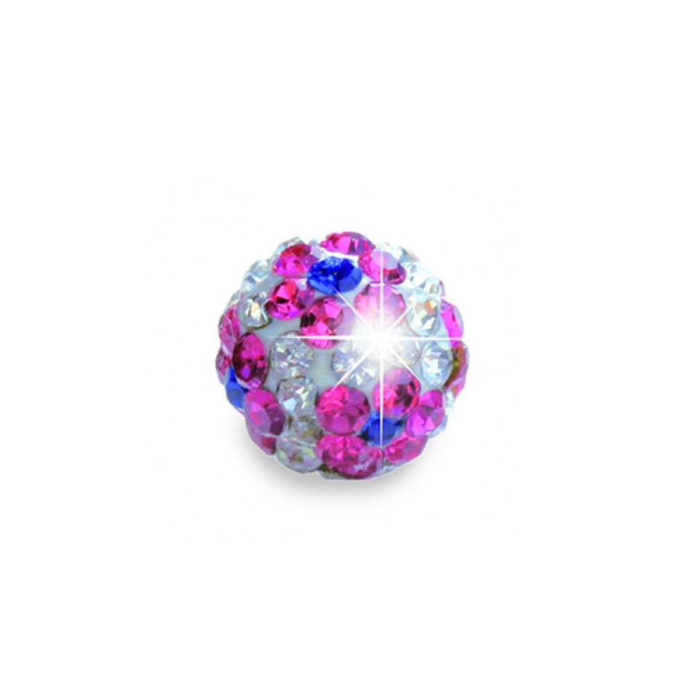 Серьги для ушей BIOJOUX BJT6164 White Crystal/Rose Flower Ball 6mm Италия