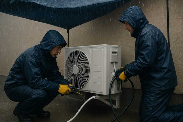 Установка кондиционера и вакуумирование системы в дождь — можно ли проводить монтаж и к чему это приводит Установка кондиционера и вакуумирование системы в дождь — можно ли проводить монтаж и к чему это приводит