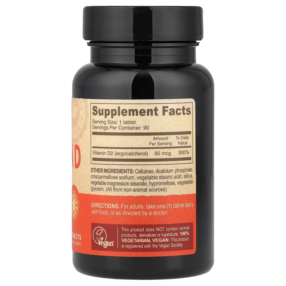 Deva, веганский витамин D2, 60 мкг (2400 МЕ), 90 таблеток