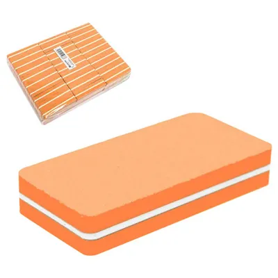 Баф-ластик прямоугольный (6см_3см) оранжевый, упаковка 30 штук