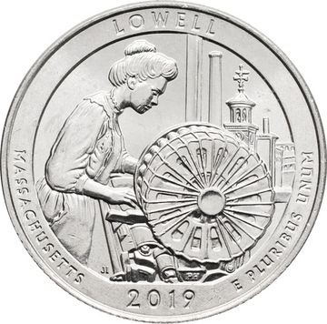 25 центов (1/4 доллара, квотер) 2019 США «Национальный парк Лоуэлл» (P) (46-й парк)